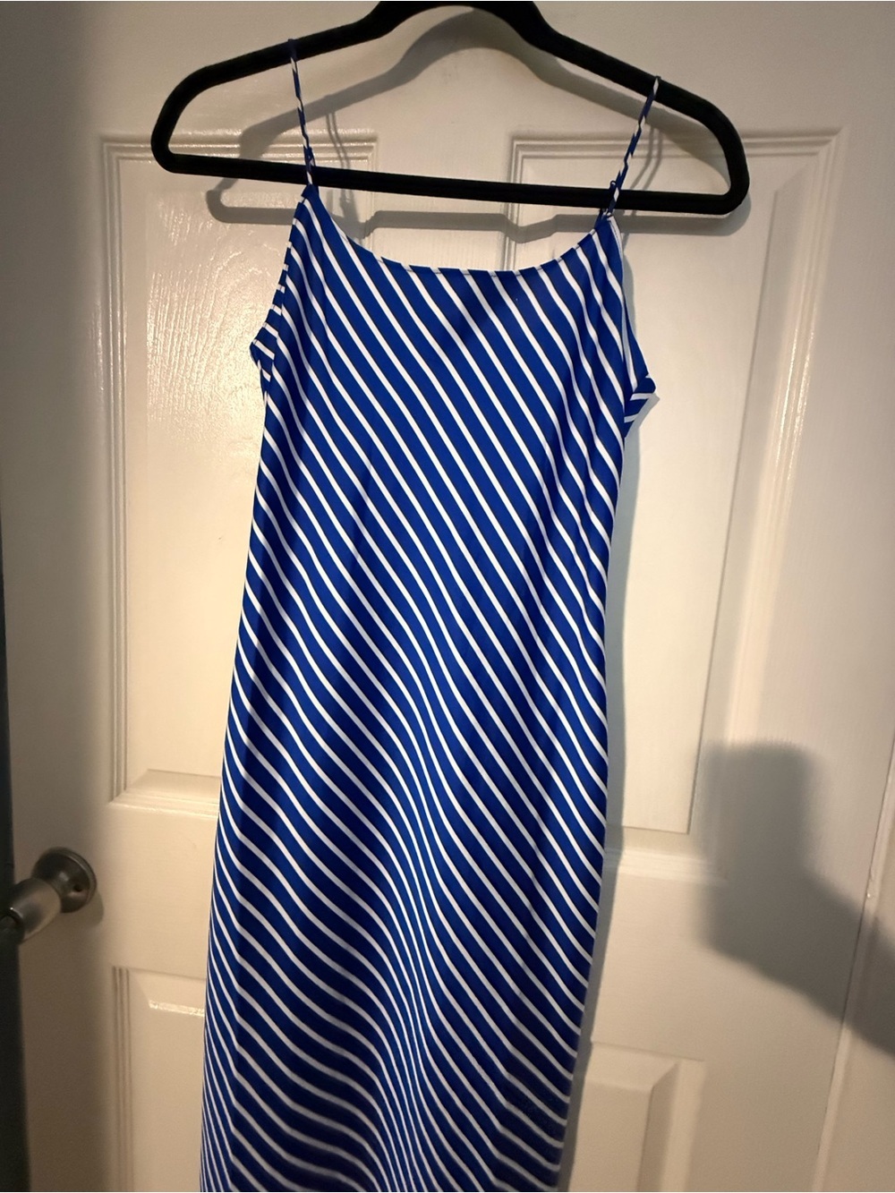 J. Crew Royal Blue and White Striped Spaghetti Strap dress size 0 - Picture 4 of 5